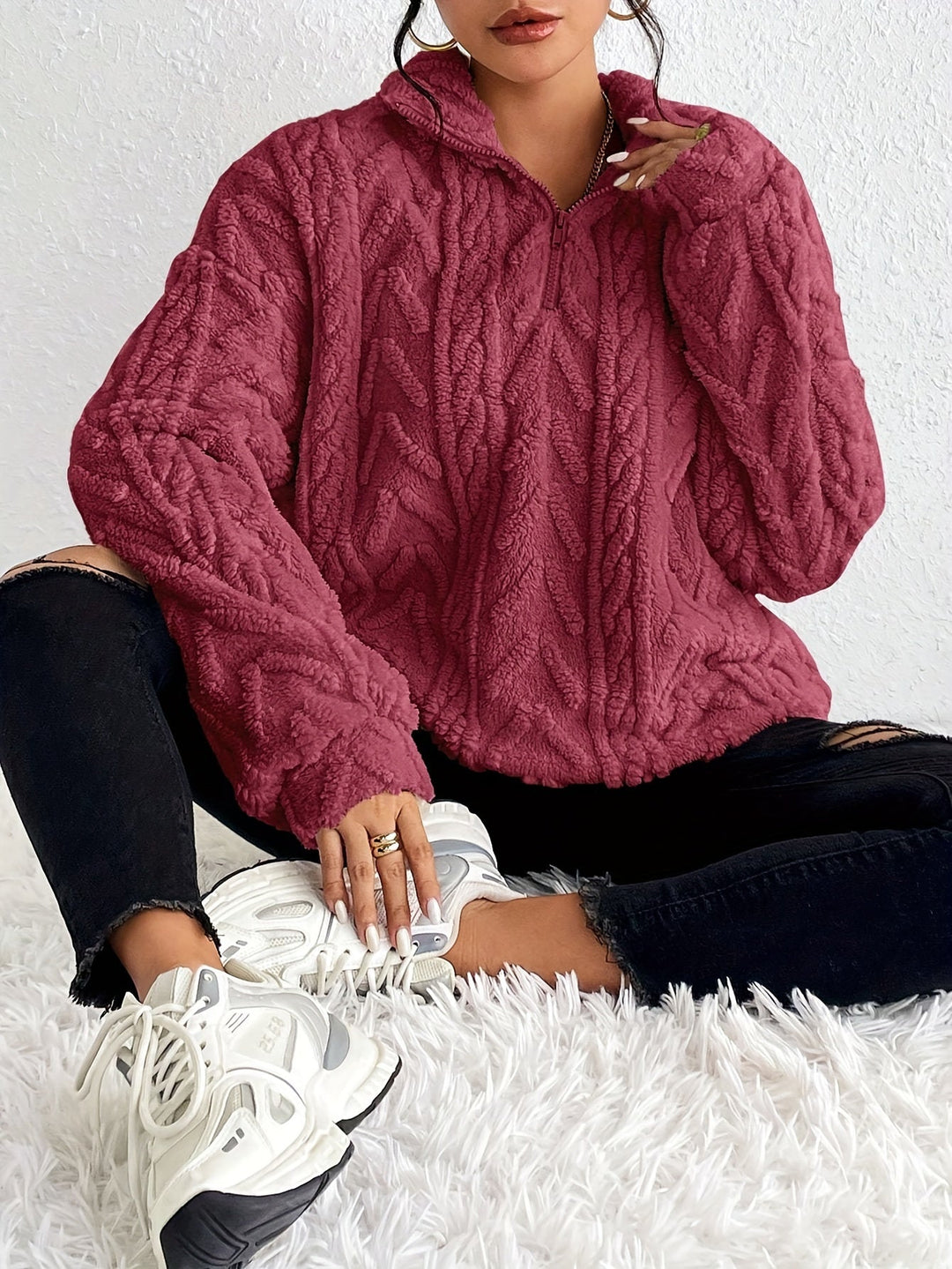 Zoe - Quarter Zip Sweater