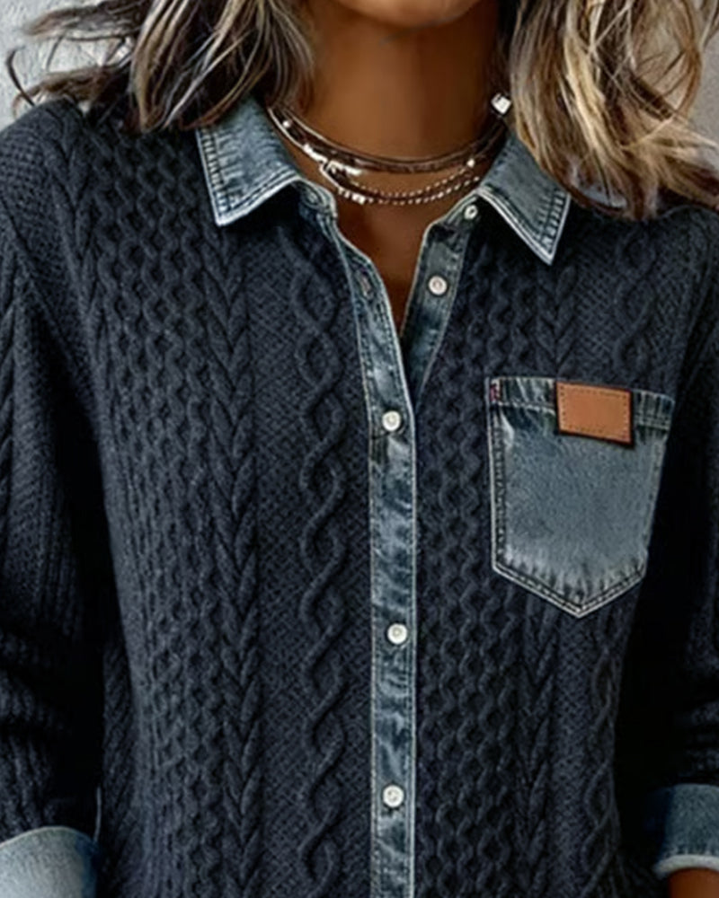 Juliane - Denim Patchwork Shirt