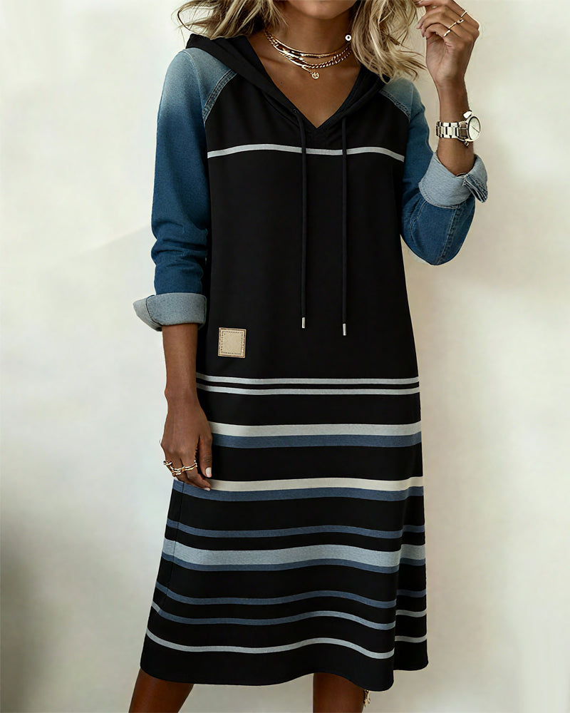 Alma | Striped Hooded Dress