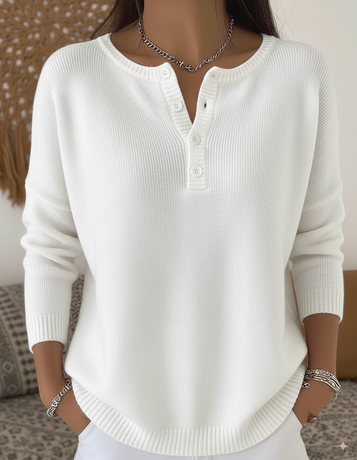 Sarah - Button Henley Sweater