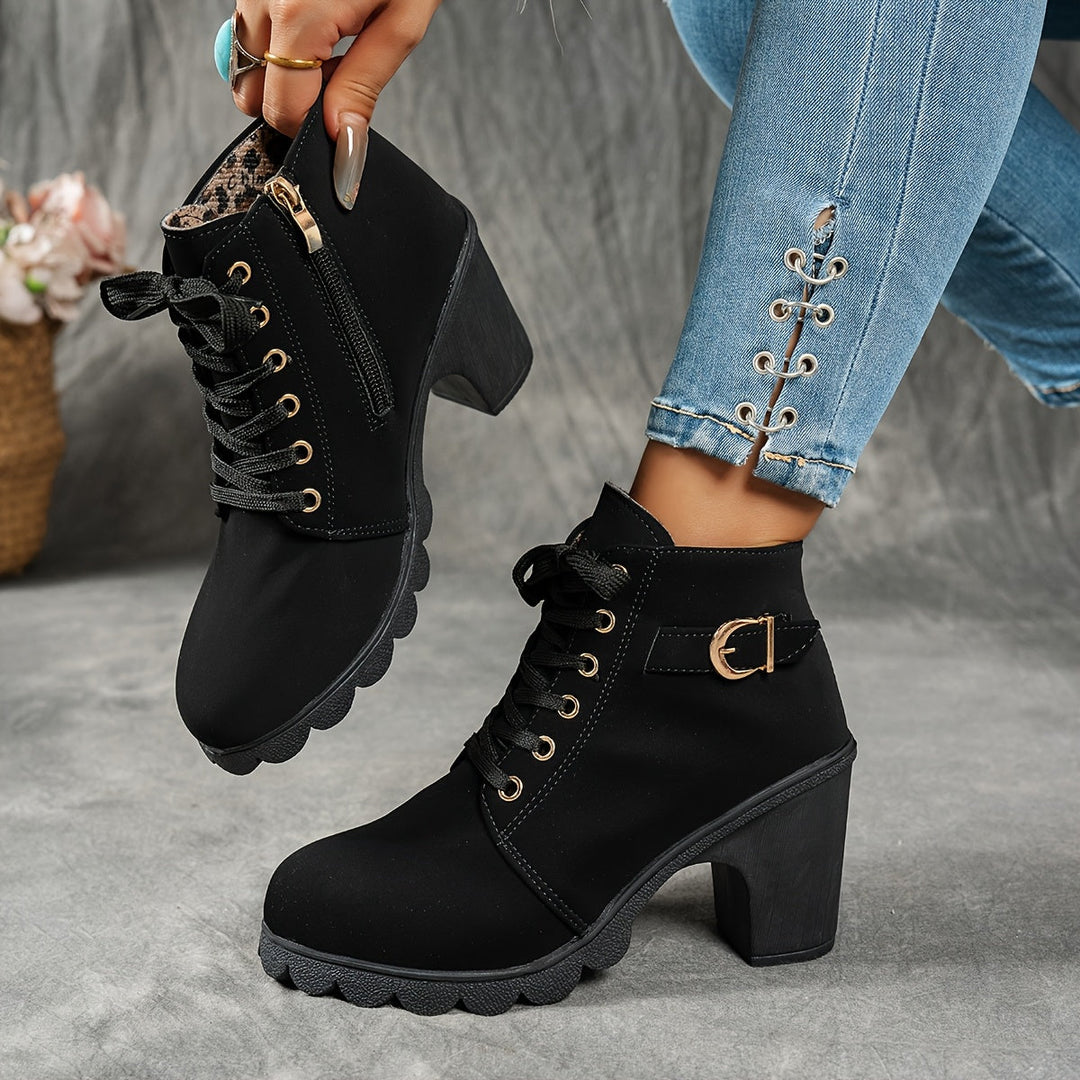 Ember | Lace Up Buckle Ankle Boot