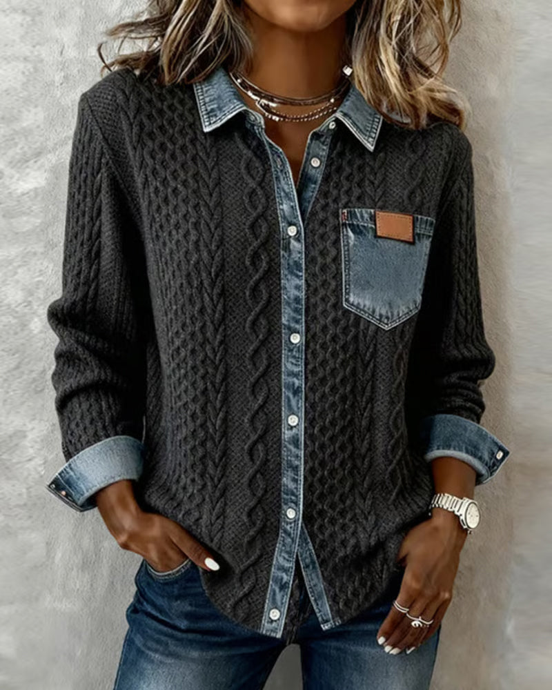 Juliane - Denim Patchwork Shirt