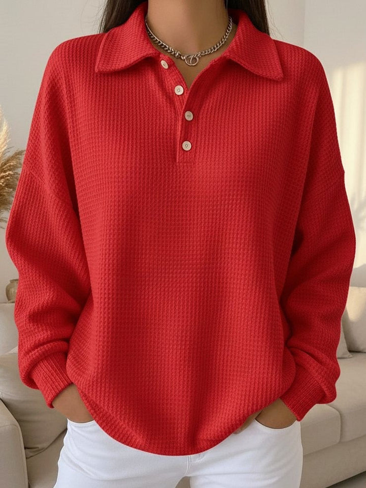 Sofia - Textured Polo Sweater