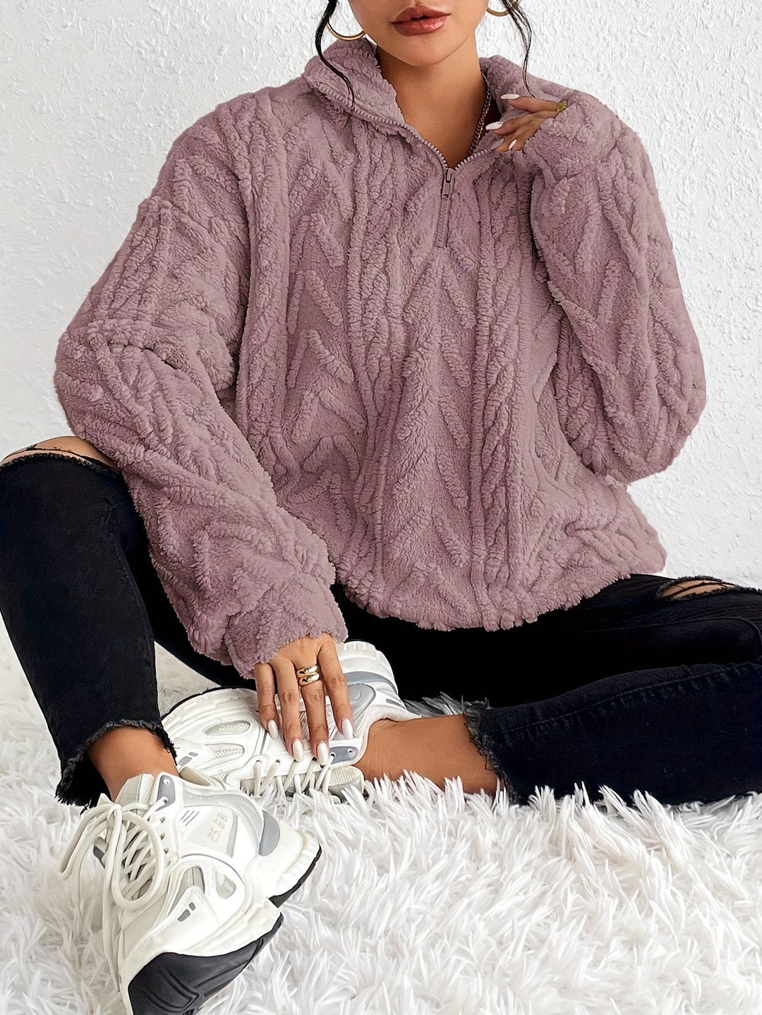 Zoe - Quarter Zip Sweater