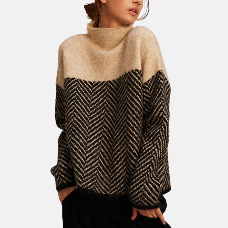 Monique - Patterned Turtleneck Sweater