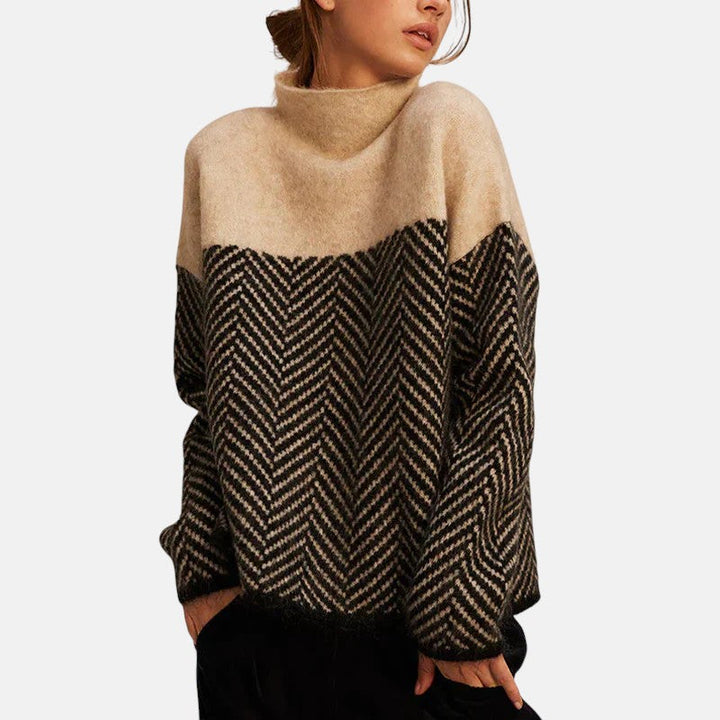 Monique - Patterned Turtleneck Sweater