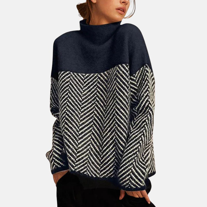 Monique - Patterned Turtleneck Sweater