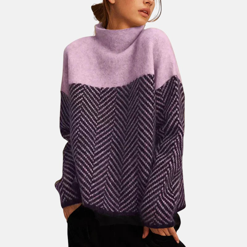 Monique - Patterned Turtleneck Sweater