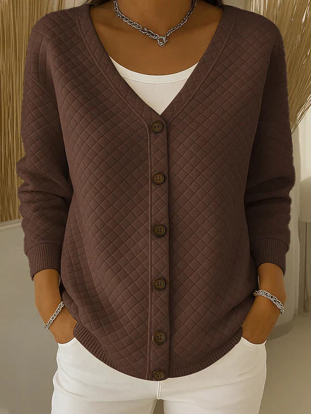 Janice - Textured Button Cardigan
