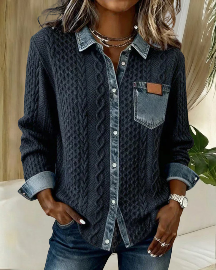 Juliane - Denim Patchwork Shirt