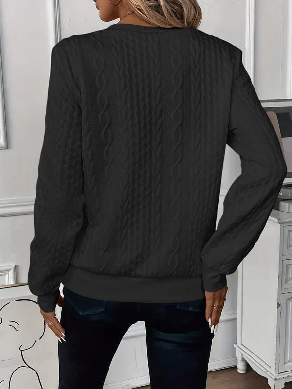 Lynne - Cable Knit Zip Sweatshirt