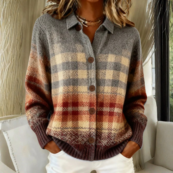Marissa | Plaid Knit Cardigan