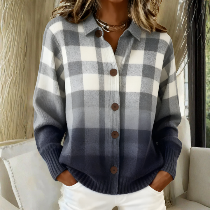 Marissa | Plaid Knit Cardigan