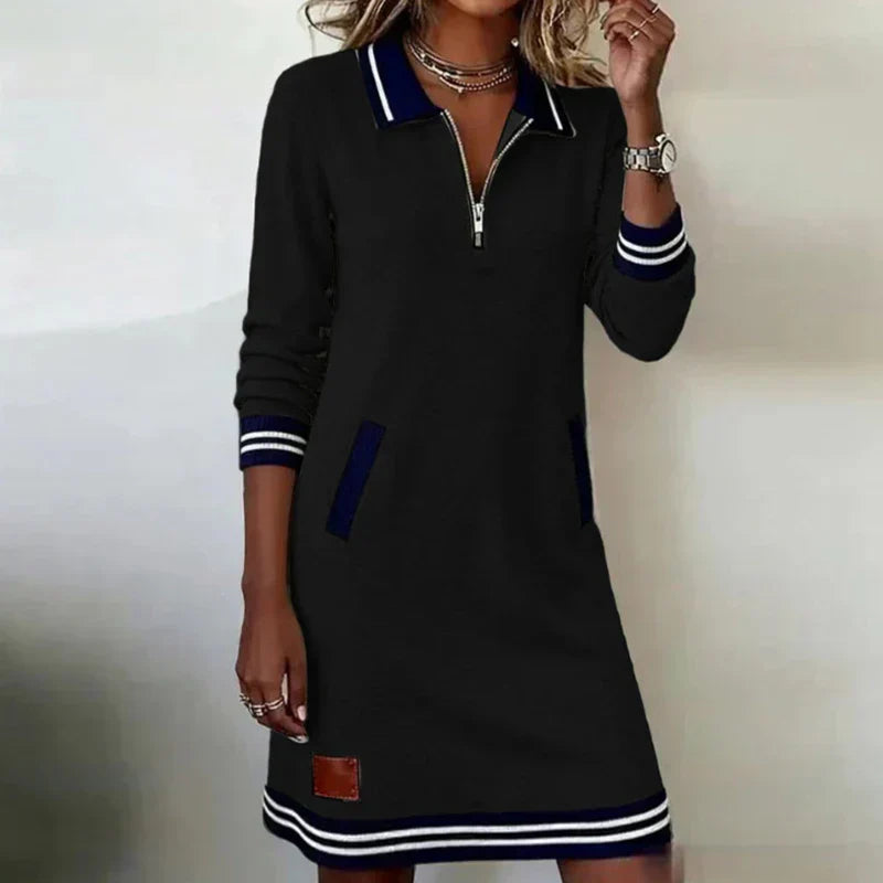 Astra | Sweater Dress with Zip Collar