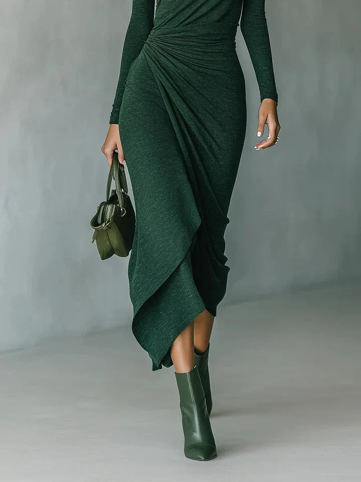 Gabriella | Sculpted Turtleneck Midi Dress