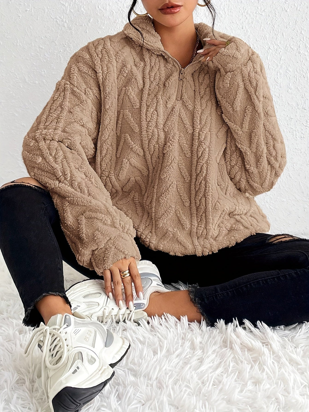 Zoe - Quarter Zip Sweater