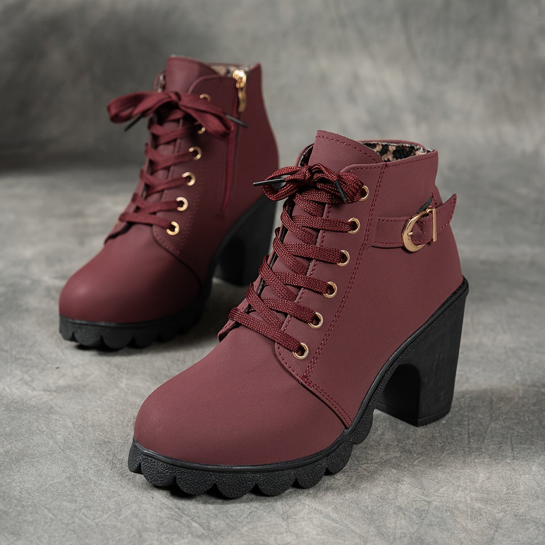 Ember | Lace Up Buckle Ankle Boot