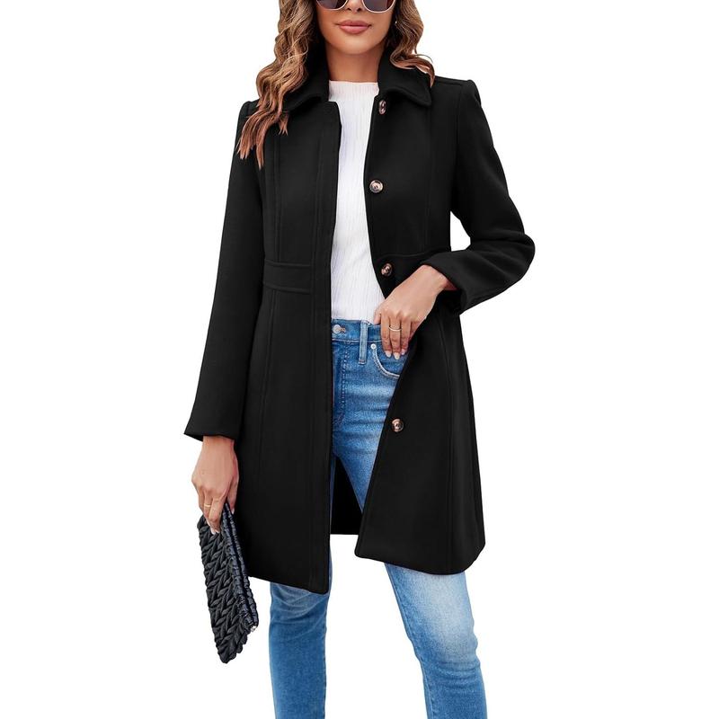 VIVIAN™ - Elegant Long Sleeve Single-Breasted Overcoat for Office Wear