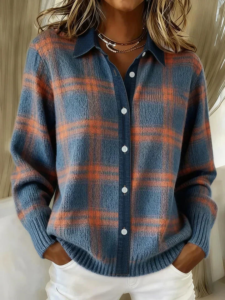 Denise | Plaid Knitted Cardigan