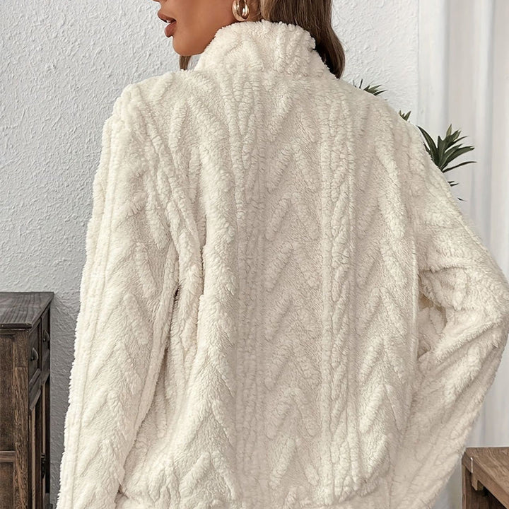 Harper - Fuzzy Half-Zip Sweatshirt with Pockets